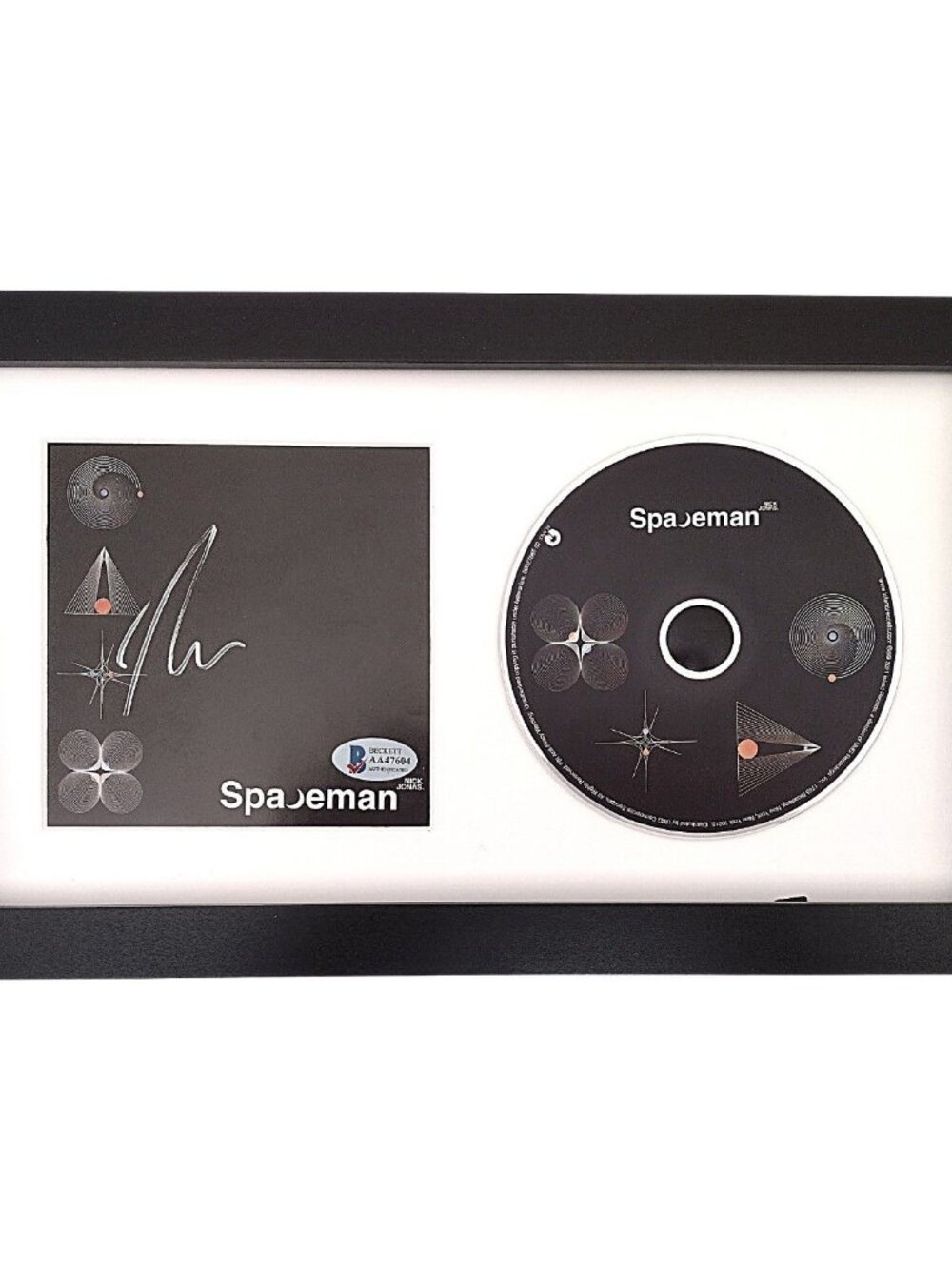 Nick Jonas Signed Spaceman CD Cover Insert Framed Beckett BAS